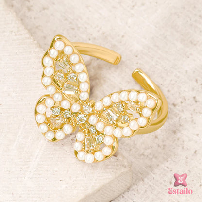 Gilded Wings Pearl Ring