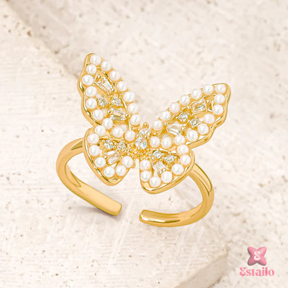 Gilded Wings Pearl Ring
